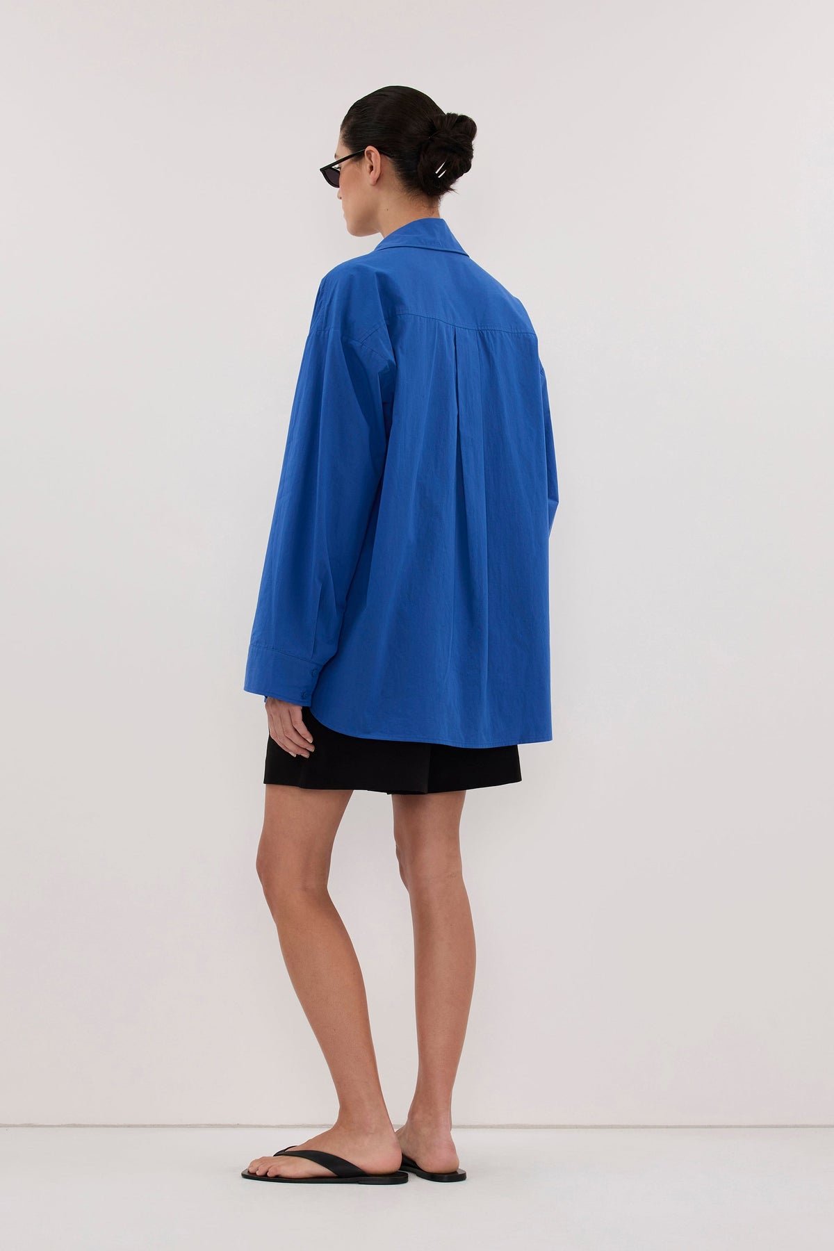 Nieves | Camisa Ligera de Algodón Azul Cobalto