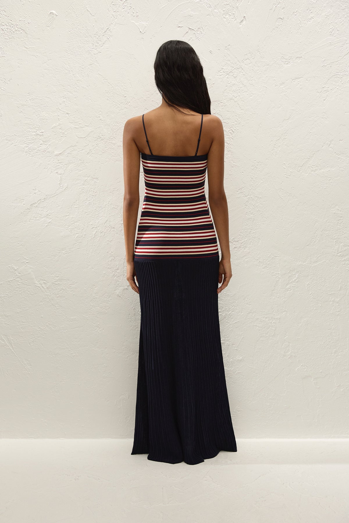 Doris | Vestido Maxi de Punto a Rayas