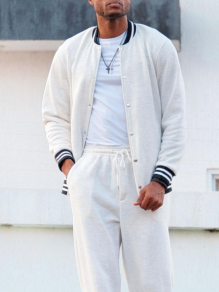 Alonso | Conjunto Chaqueta y Pantalón con Ribete a Rayas