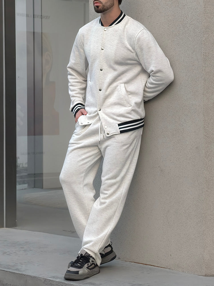 Alonso | Conjunto Chaqueta y Pantalón con Ribete a Rayas