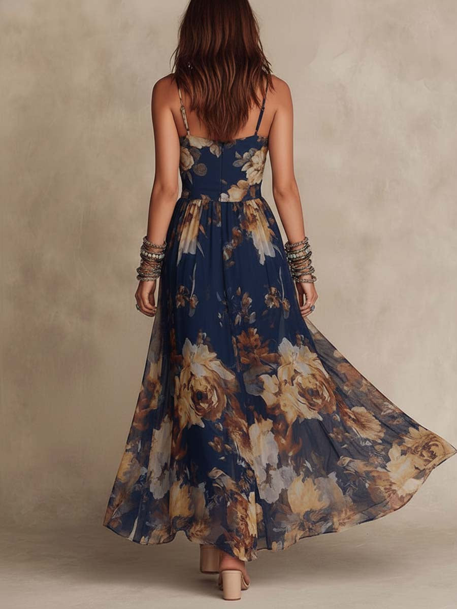Clara | Vestido Largo Floral de Gasa