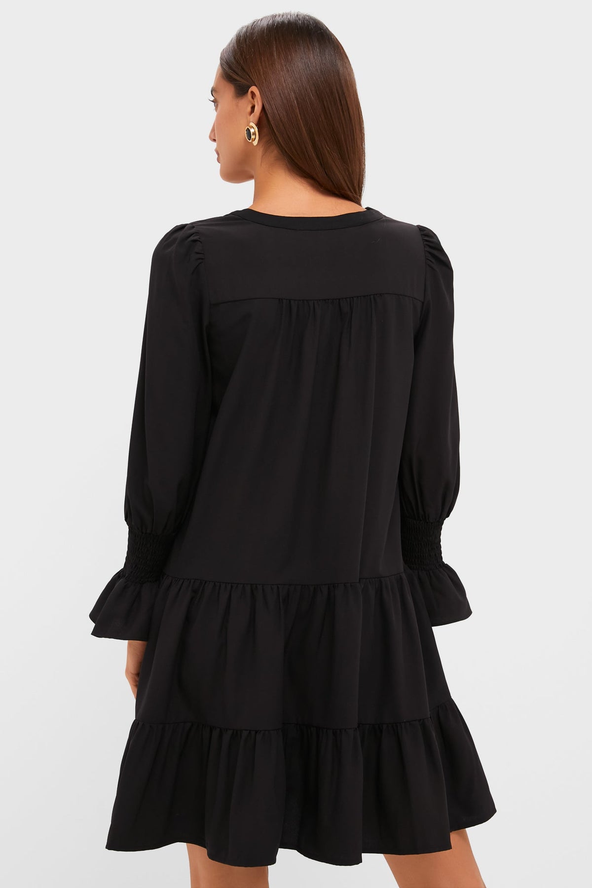 Adriana | Vestido Crepé Negro Manga Larga