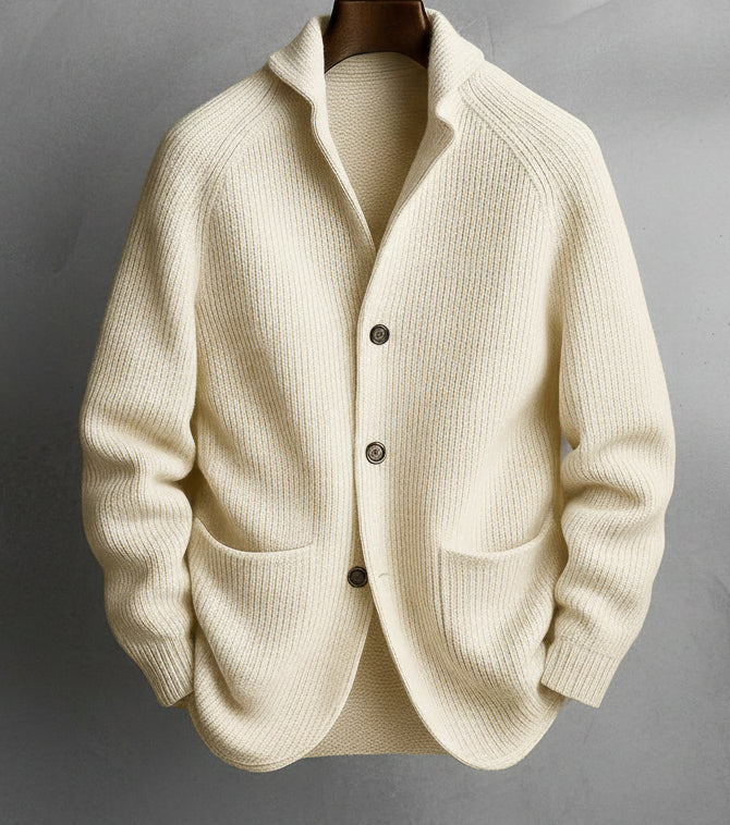 Luca™ | Cárdigan de punto con cuello chal y botones
