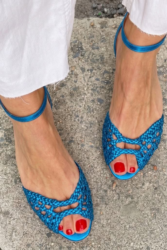 Isadora | Sandalias Tejidas Doradas