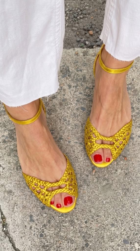 Isadora | Sandalias Tejidas Doradas