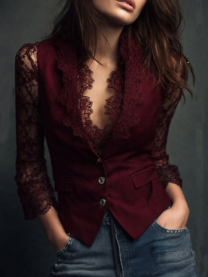 Valentina - Blazer Entallado con Encaje