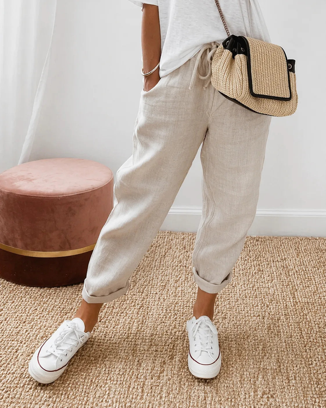 Lina Pantalones Lino Casual