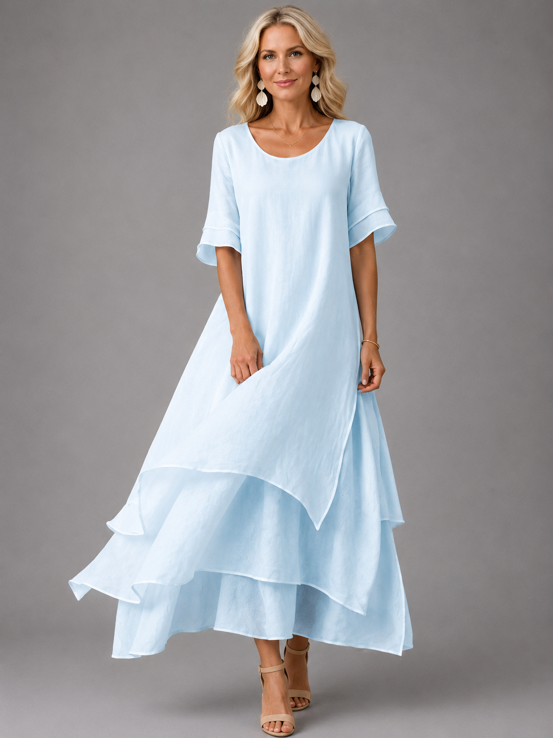 Liora | Vestido Largo Fluido con Volantes