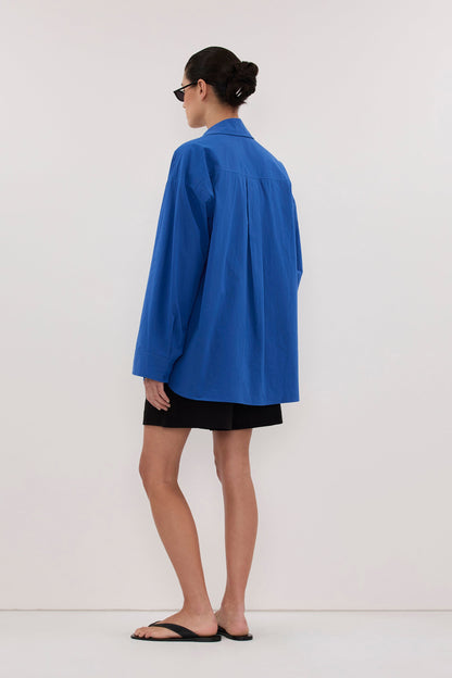 Nieves | Camisa Ligera de Algodón Azul Cobalto