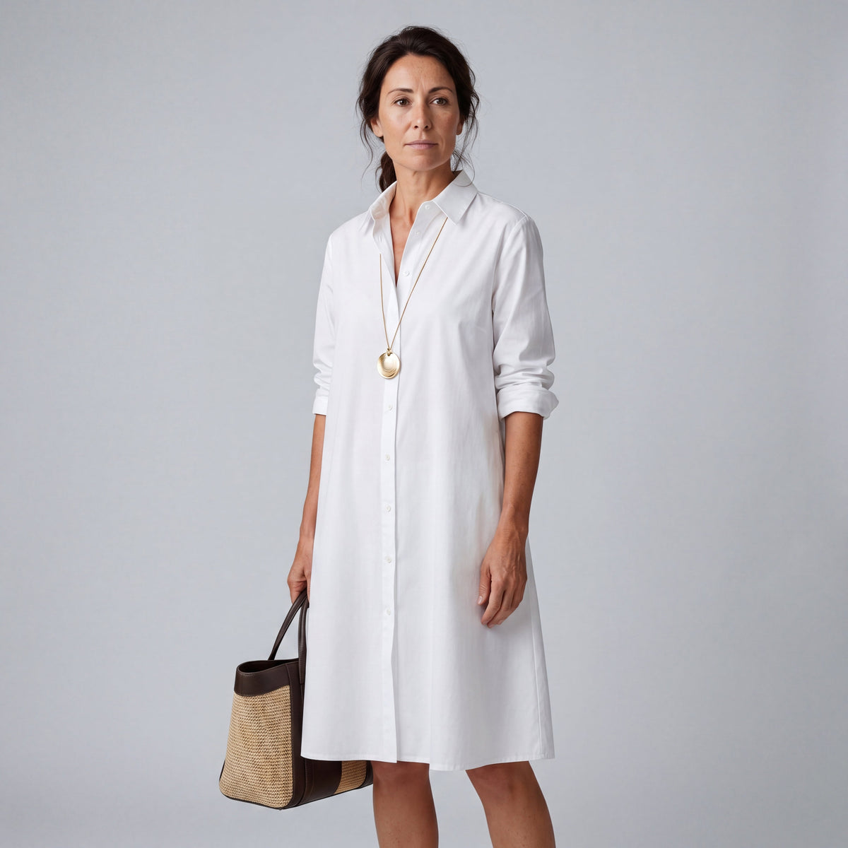Clara | Vestido Midi Elegante — Blanco