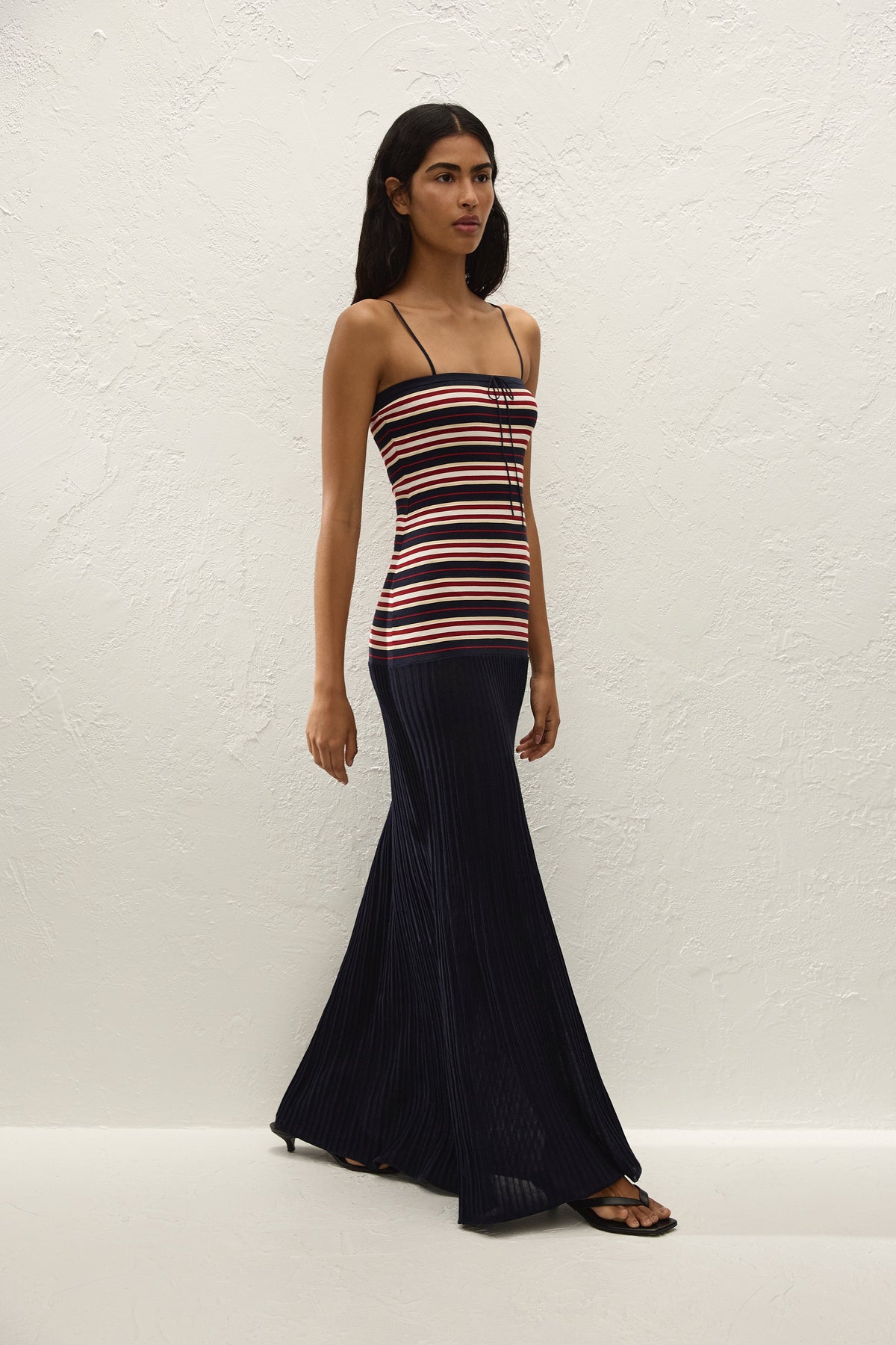 Doris | Vestido Maxi de Punto a Rayas