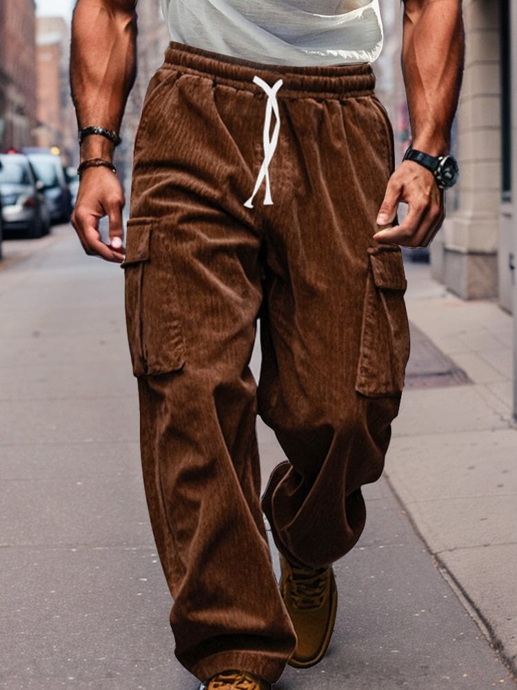 Corduroy Straight Leg Cargo Pants (Live Only)