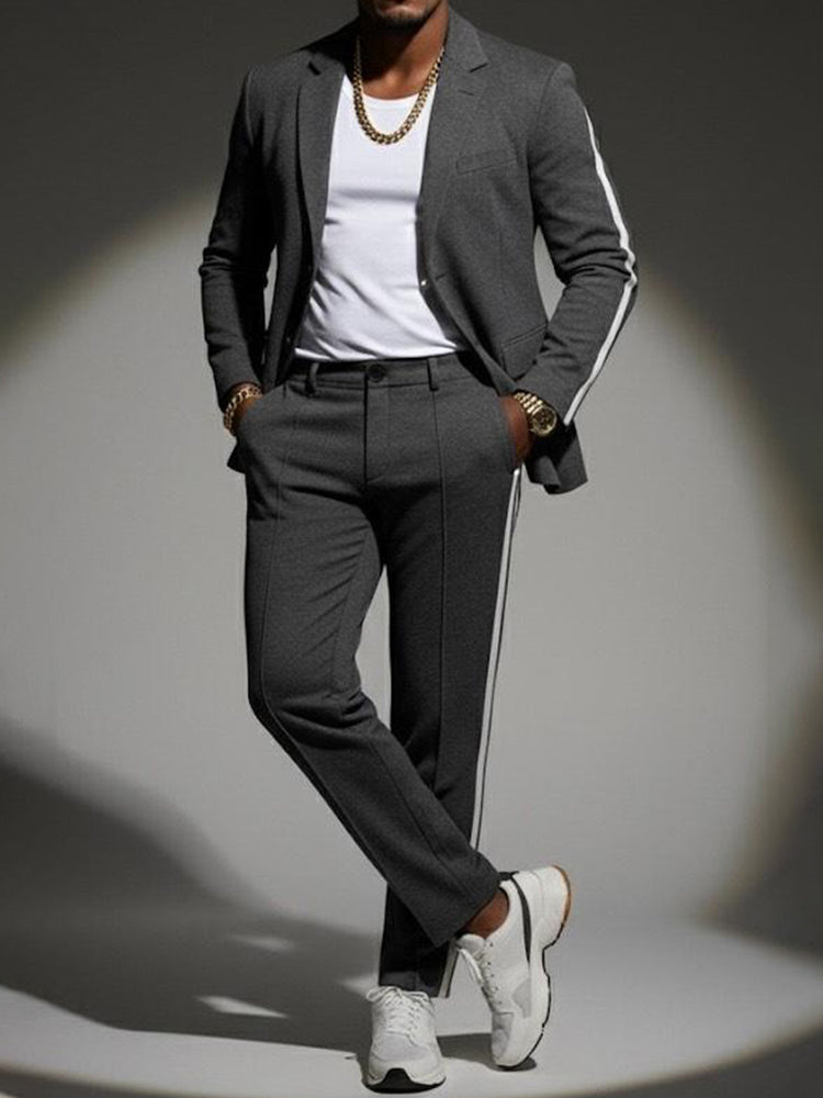 Rubén | Conjunto Blazer y Pantalón con Franja Lateral