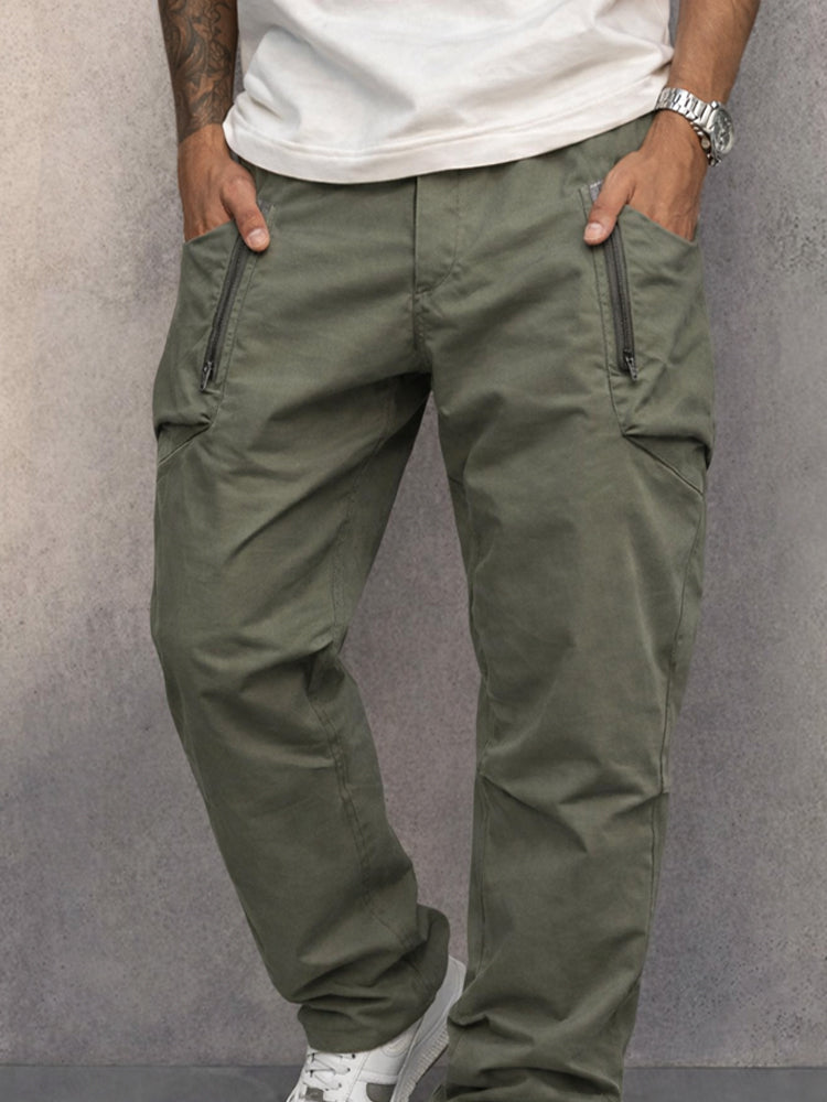 Trendy 100% Cotton Cargo Tapered Pants