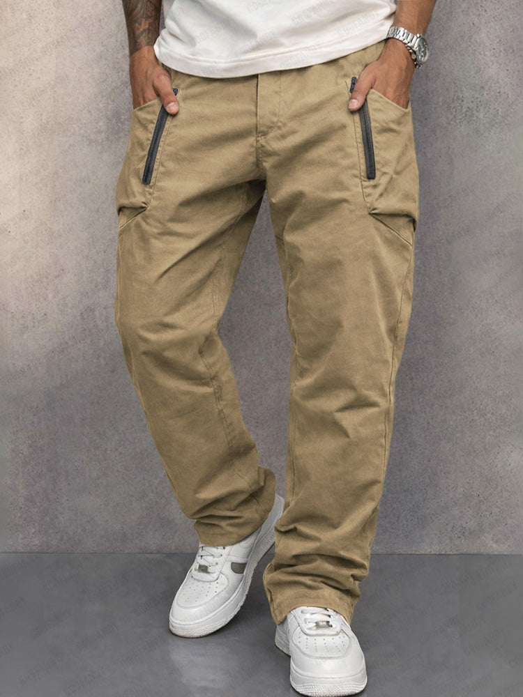 Trendy 100% Cotton Cargo Tapered Pants