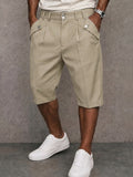 Modern Commuter Button Accent Suit Shorts