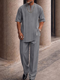 Smart Casual Pleated Front T-Shirt Pants Set