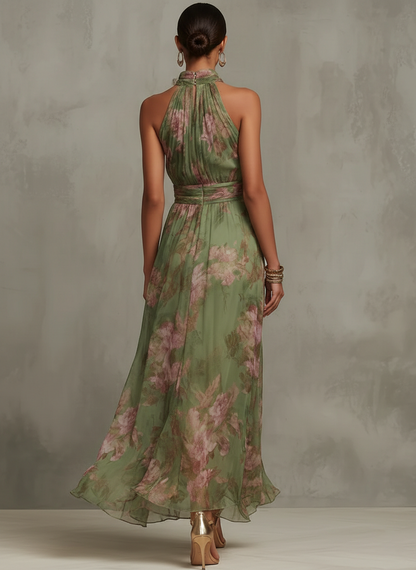 Livia | Vestido Maxi Halter Floral