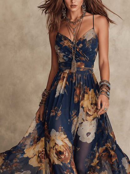 Clara | Vestido Largo Floral de Gasa