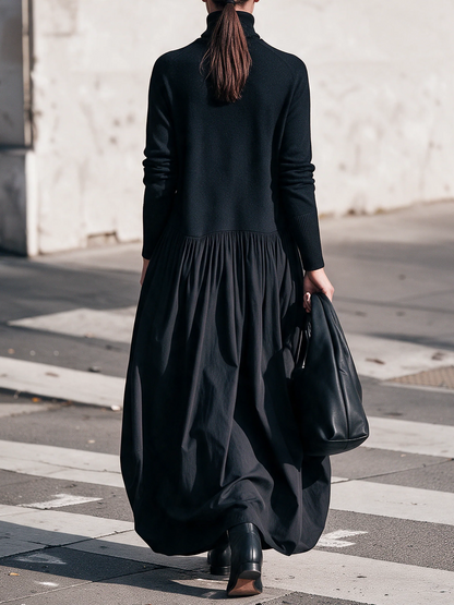Jimena | Vestido Maxi de Cuello Alto con Bolsillos