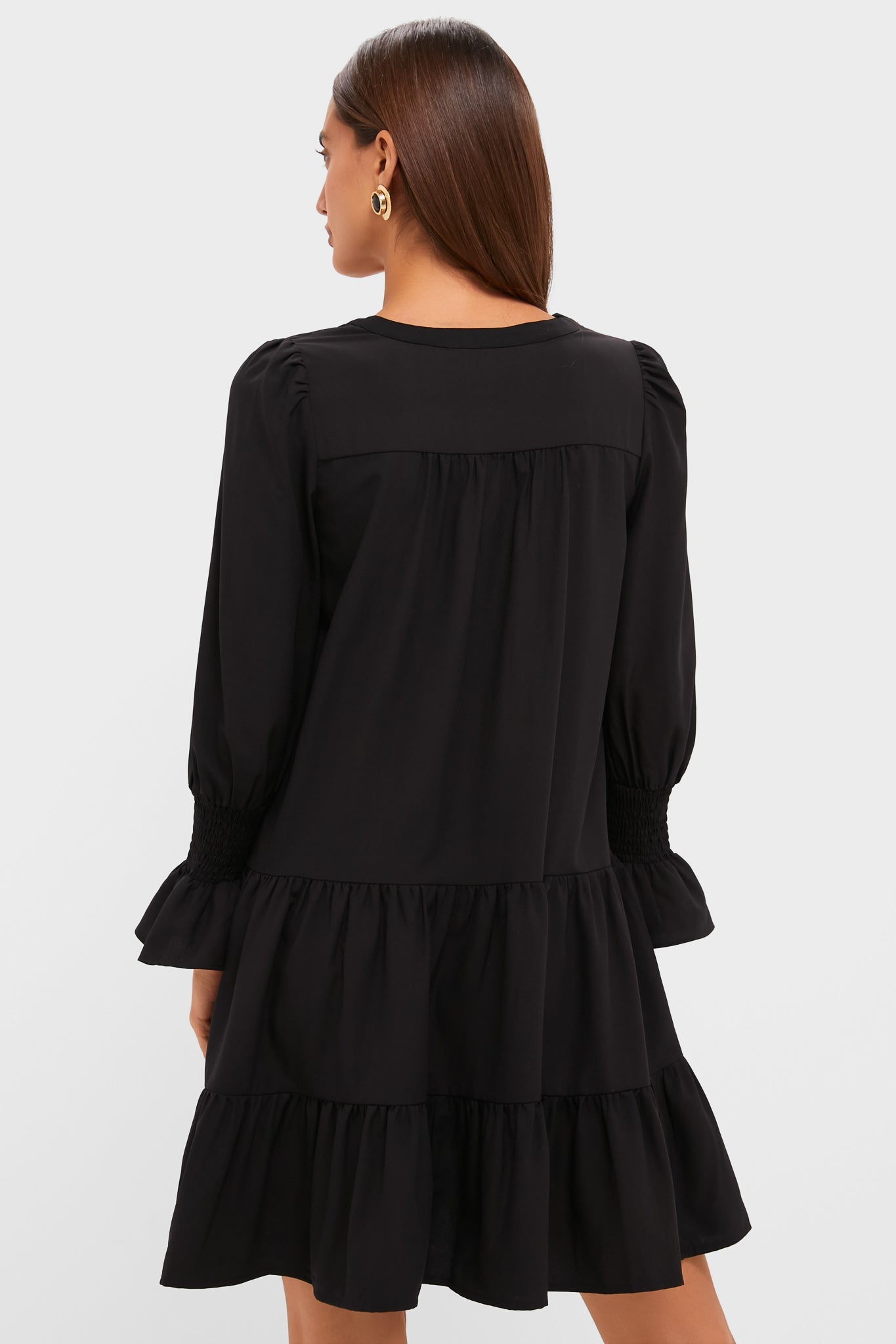 Adriana | Vestido Crepé Negro Manga Larga