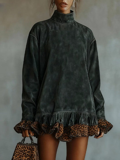 Noa | Vestido Mini con Volante de Leopardo
