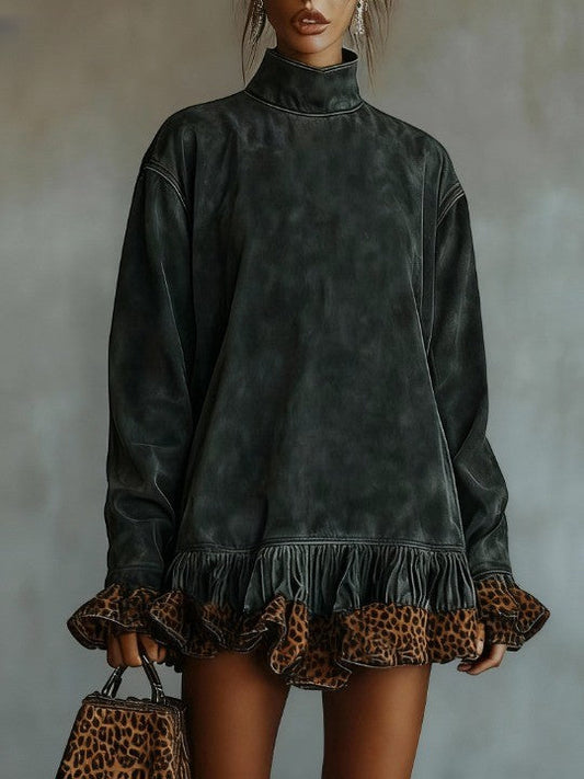 Noa | Vestido Mini con Volante de Leopardo
