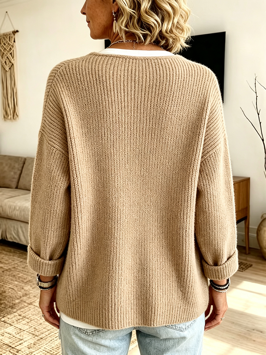 Marta | Chaqueta de Punto con Cuello Asimétrico