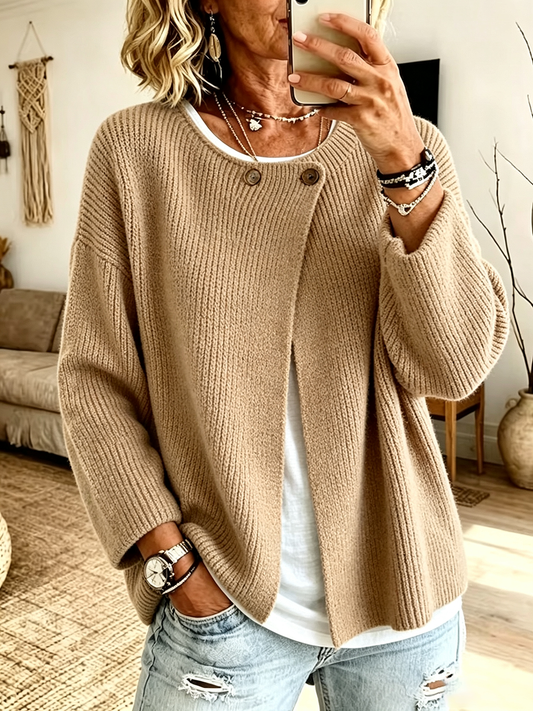 Marta | Chaqueta de Punto con Cuello Asimétrico