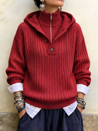 Alicia | Jersey de Punto Acanalado con Capucha